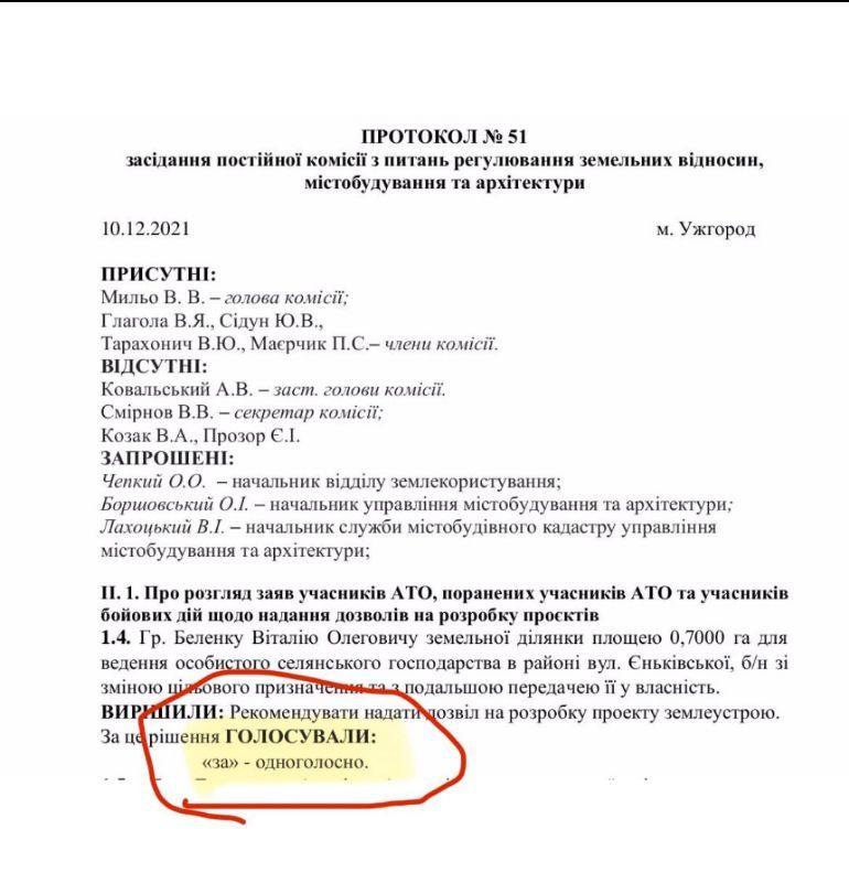 Зображення протоколу із фейсбук-сторінки Олександра Волосянськ